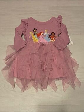 Jumping Beans Disney Pink Princess Tulle Ruffle Dress with Character Group Print